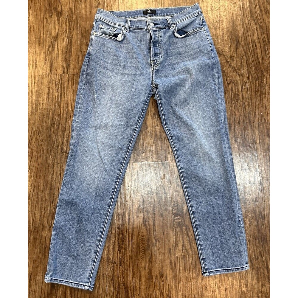 7 For All Mankind Josefina Skinny Boyfriend Button Fly Jeans Women's 29 (31x26)